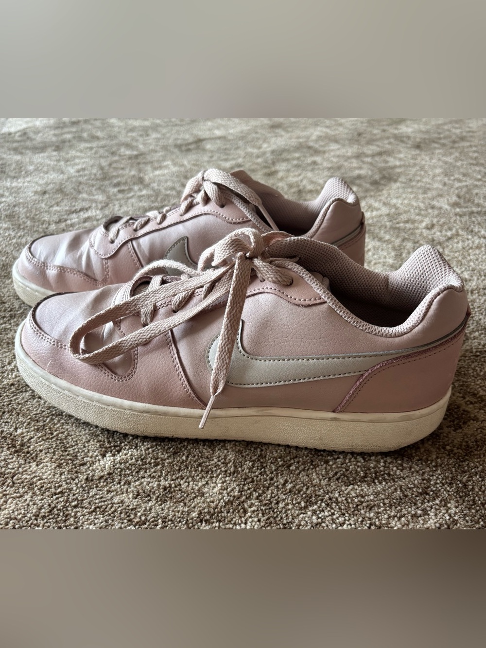 Nike Blush Pink Low-Top Sneakers with Cream Swoosh